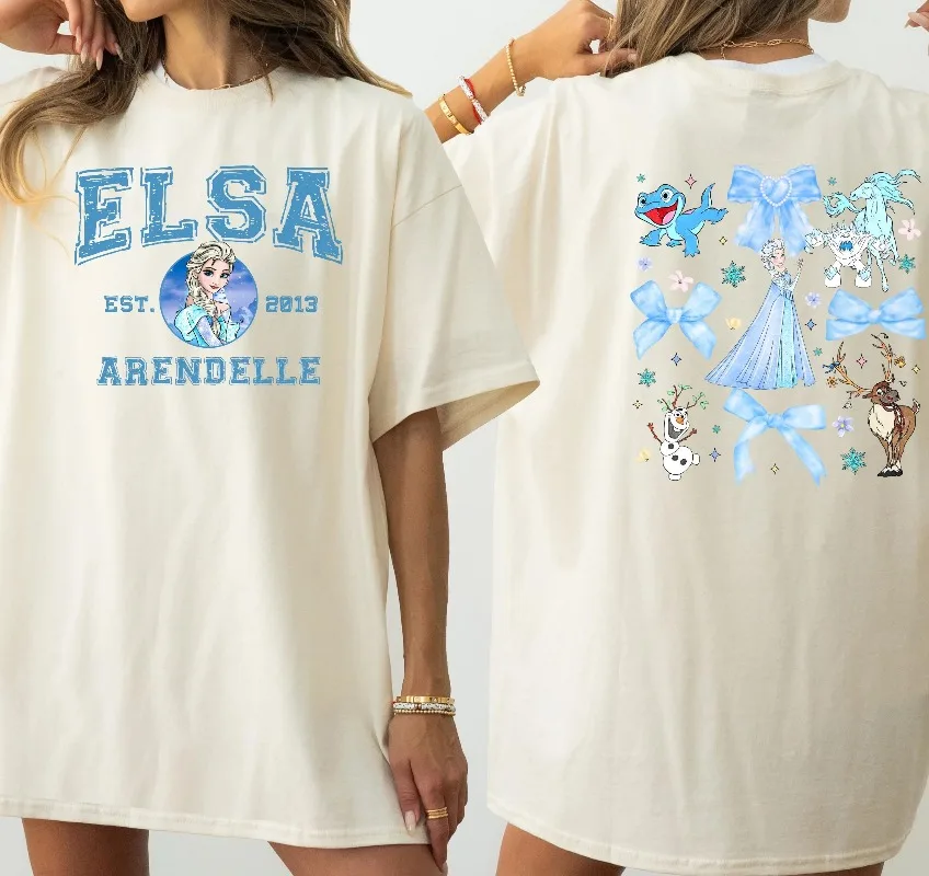 

Elsa Shirt Disney Frozen Shirt Coquette Bow Elsa Shirt Blue Bow Shirt Frozen Elsa Shirt