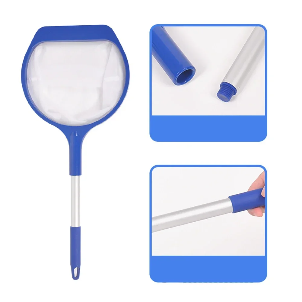 Pool Net With Telescopic Detachable Pole Fine Mesh Net Hand Held Skimmer Net Swimming Pool Cleaning Net With Retractable Pole