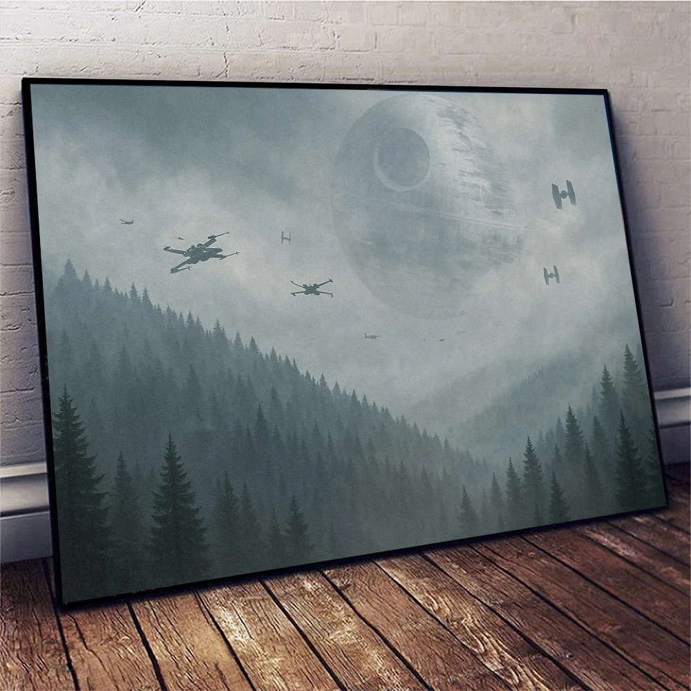 Endor Forest Star X-Wing Canvas Painting Poster Print Classic Movie Wall Art Picture for Living Room Home Decor Cuadros