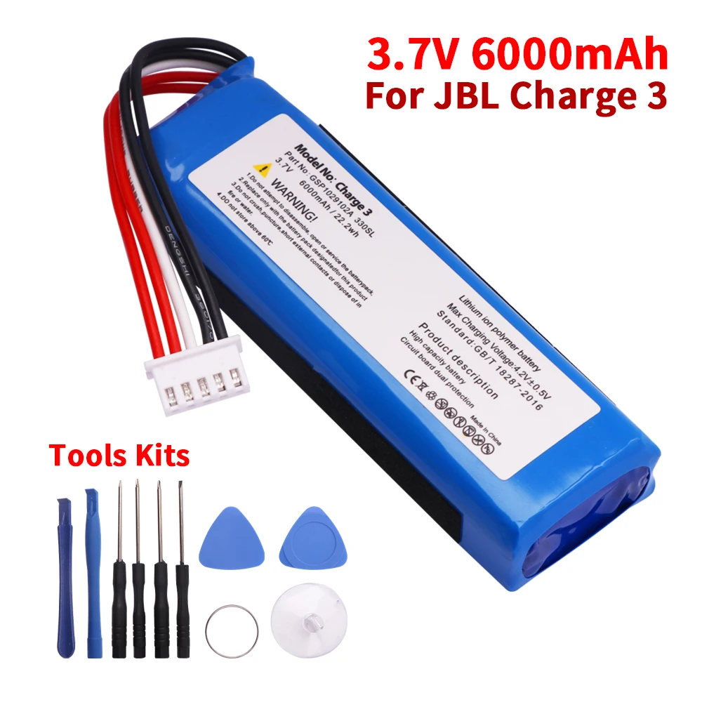 Original Charge 3 3.7V 6000mah Replacement Battery for JBL Charge 3 Charge3 GSP1029102A Batteria 1-3PCS