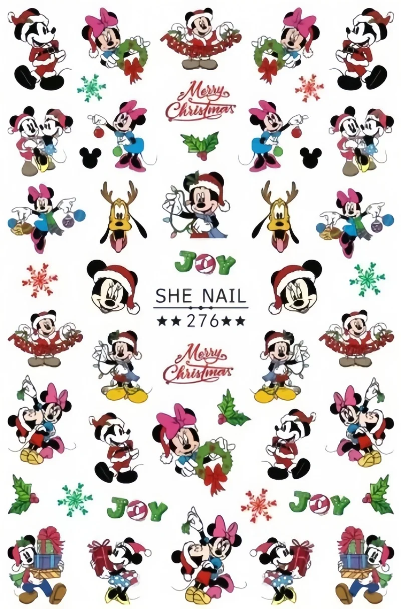 1PCS Disney Christmas New Anime Stickers Cute Mickey Minnie Stitch Cartoon Children's Toy Stickers Car Stickers