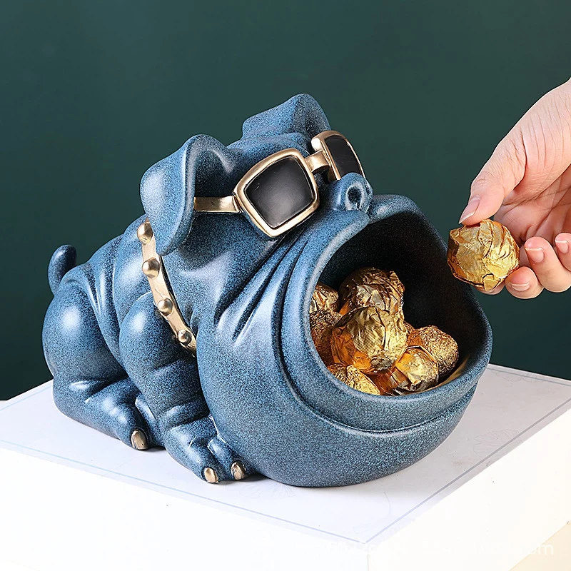 Home Room Decor,Cool Dog Statue,Sculpture,Table Decoration,Desk Sundries Storage Box,Jewelry Storage Ornaments-B