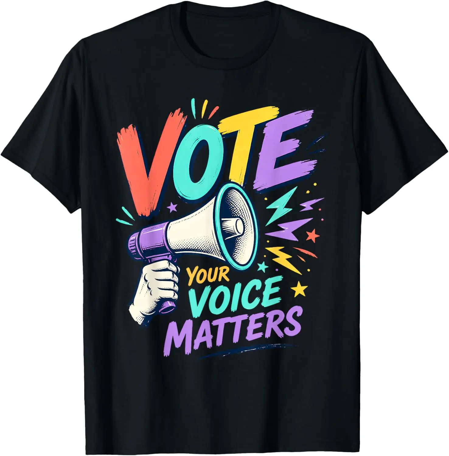 Vote Your Voice Matters Elections Voting T-Shirt Fun 100% Cotton Short-Sleeve Shirt – A Gift For Halloween Or Christmas.