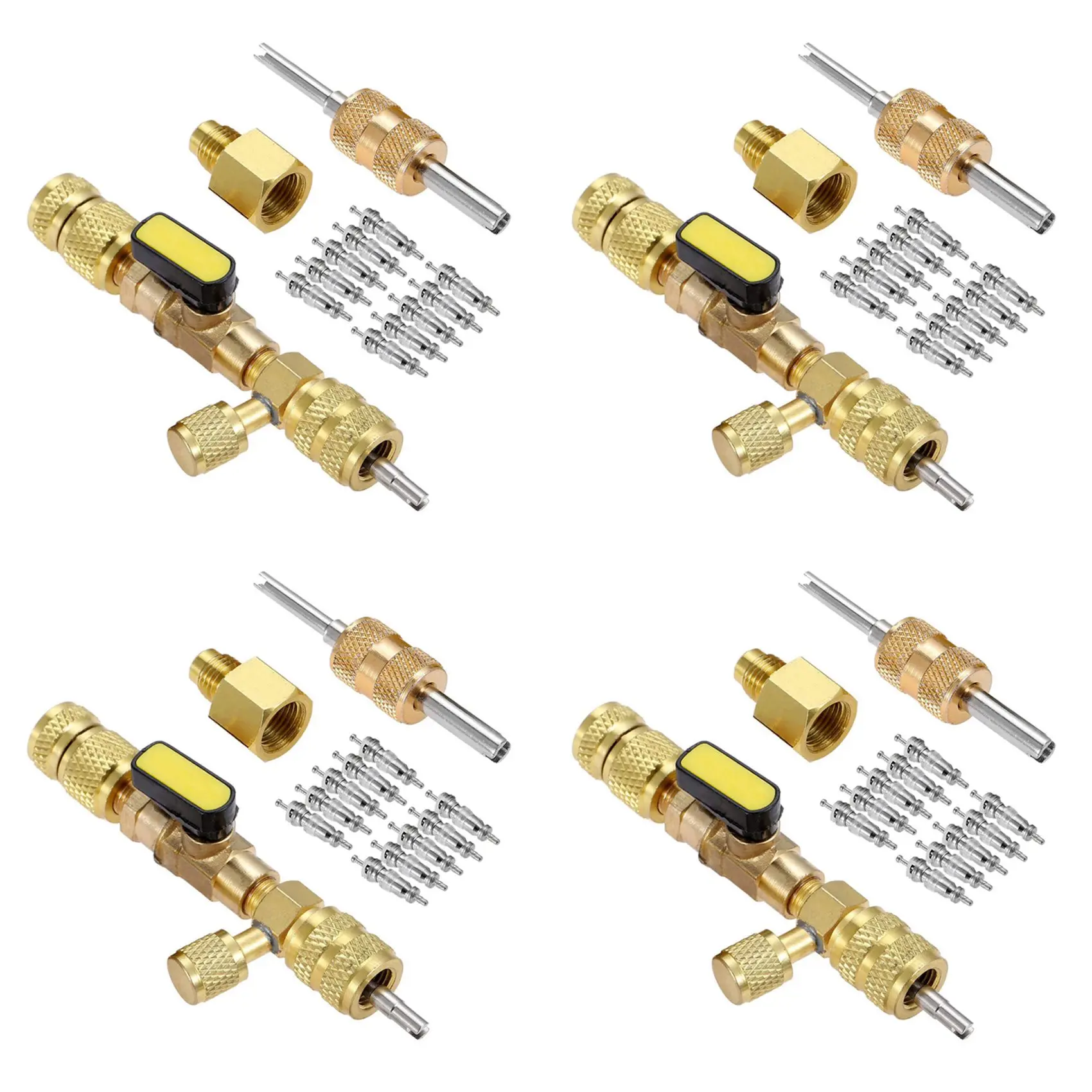 Herramienta de instalación de removedor de núcleo de válvula AC88-4X R410A R22 con puerto SAE 1/4 y 5/16 de doble tamaño para R404A R407C R134A R12 R32