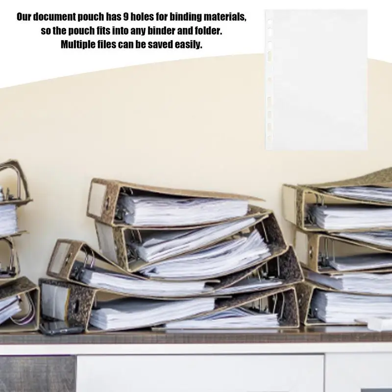 Waterproof Binder Pouch 20pcs Thickened Envelopes Money Organizer Flexible A4 Insert File Bag Multifunctional Student Manual