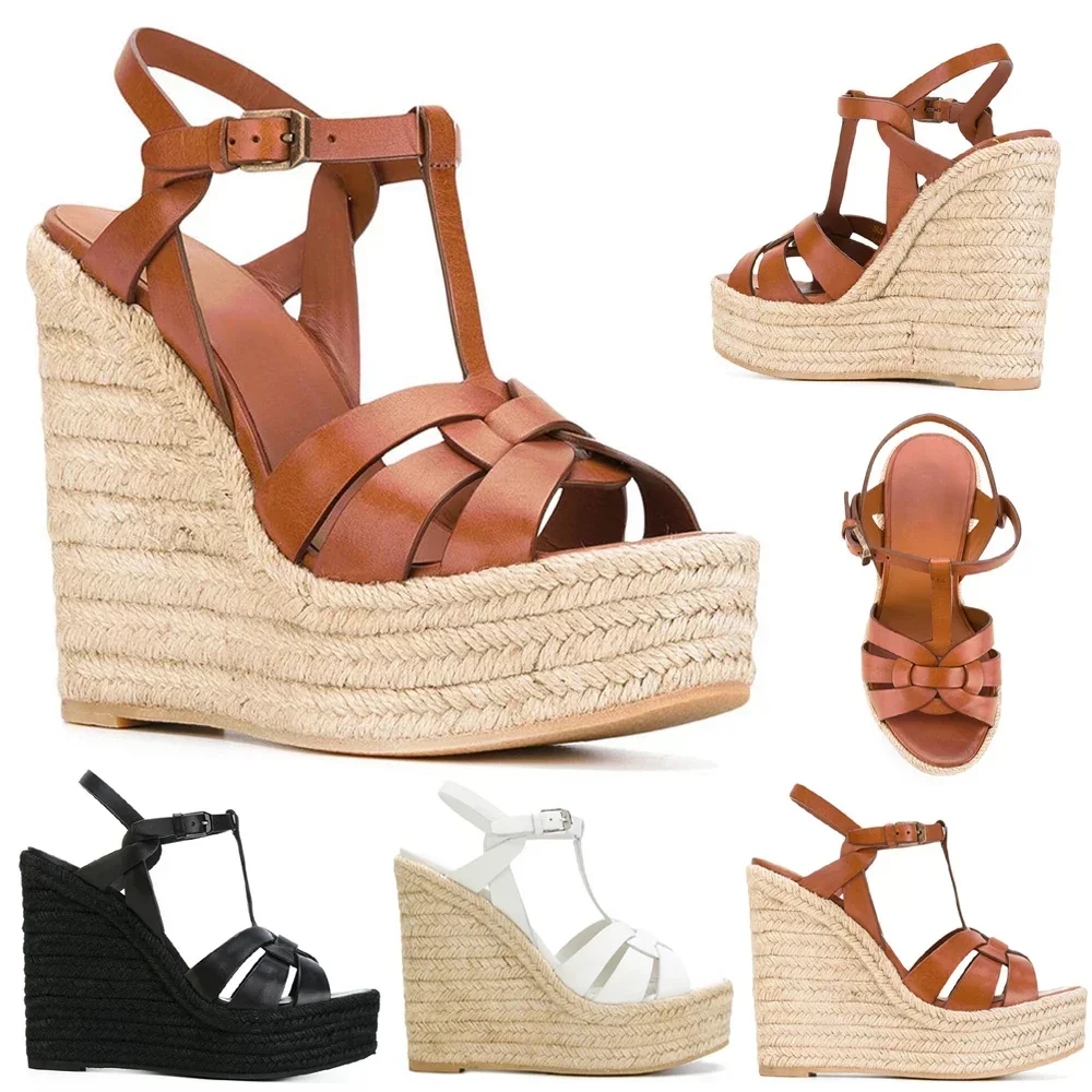 【Measure Your Feet Length Before Order】Women Luxry Wedge High Heel Strappy Sandals Fashion Sexy Evening Dress Party Shoes C-SL-6