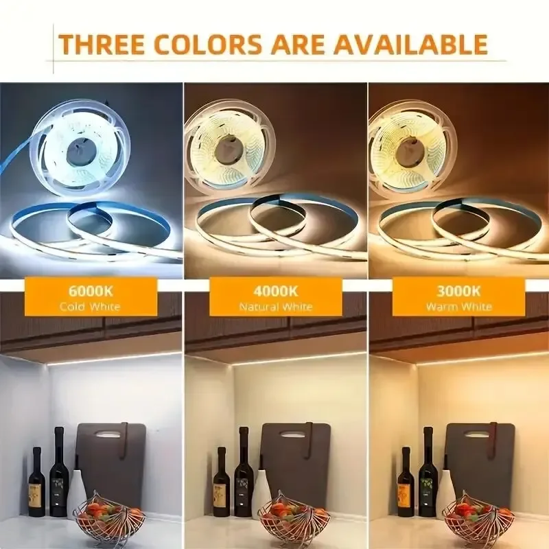 USB COB LED Strip Light PIR Gesture Sensor Dimmable 5V 320LED/m Auto ON/OFF Adhesive Tape Led Ribbon Stairs Corridor Lighting