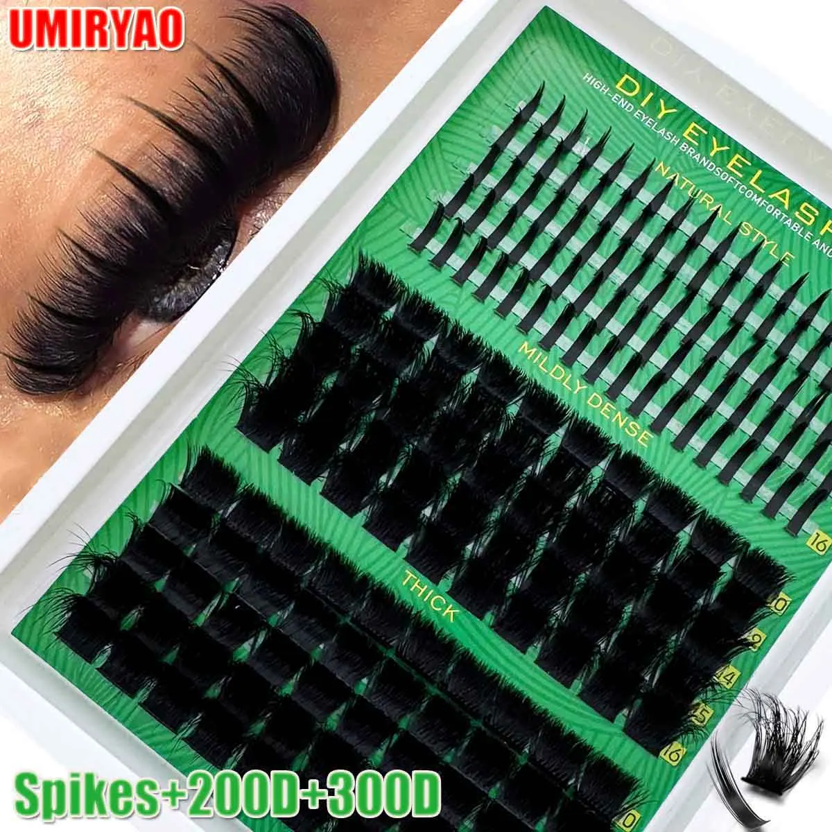 300D-60D Wimperncluster D Curl Natürliche individuelle Wimpernverlängerung Dickes Make-up Weiche Wimpern Vergrößertes Auge Bequemes DIY zu Hause