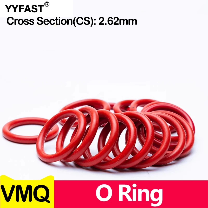 CS 2.62mm,Red Silicone Rubber O-RING,VMQ Sealing Rings Repair Skeleton Oil Gasket  Washer Inner Diameter2.84-247.32MM