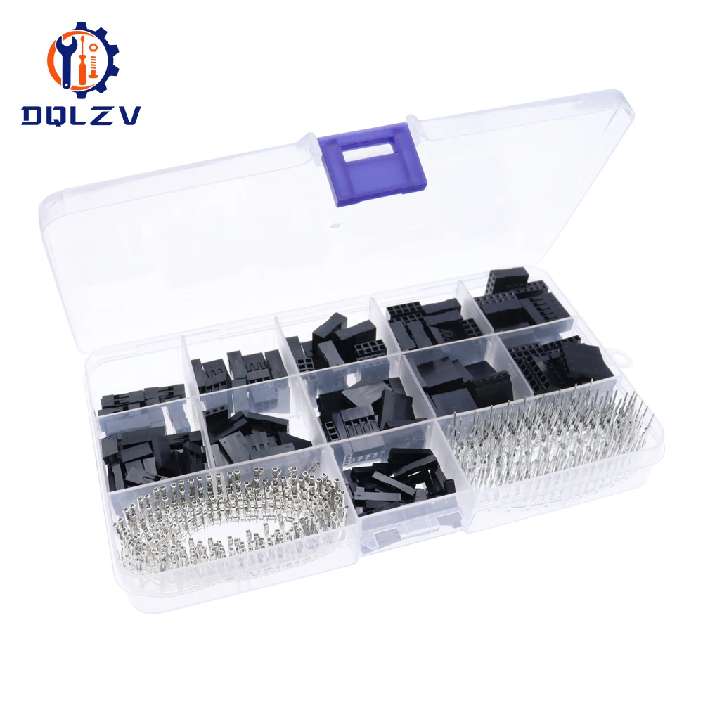 620Pcs Dupont Connector 2.54mm, Dupont Cable Jumper Wire Pin Header Housing Kit, Male Crimp Pins+Female Pin Terminal Connector