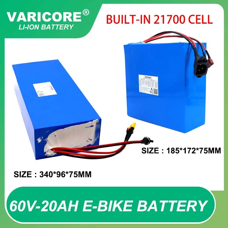 Bloco da bateria do lítio, 60V 20Ah 21700 16s4p, 500W 800W 1000W 2000W, baterias 67.2V