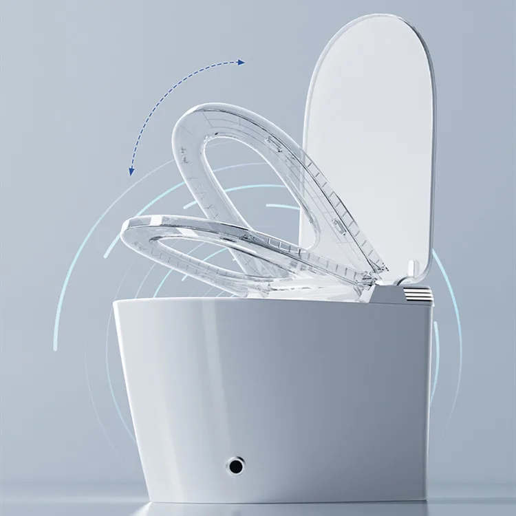 تصميم جديد للأدوات الصحية للفندق P Trap Smart Wc المرحاض السلطانية السيراميك التلقائي قطعة واحدة المرحاض الذكي الذكي #5