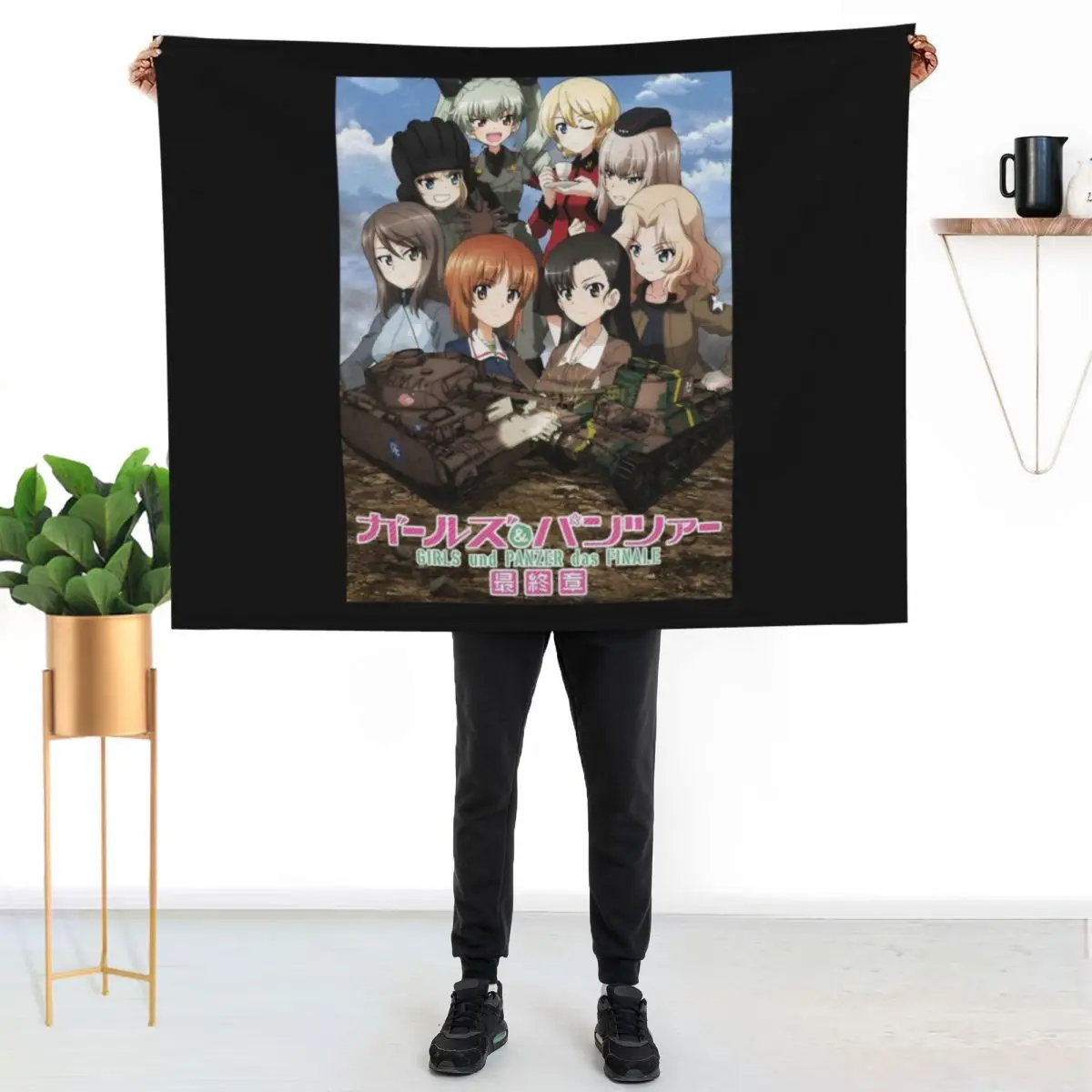 Women Men Girls Und Panzer The Finale Retro Vintage Throw Blanket Plush Soft Plaid Soft Plush Plaid Stuffeds Blankets