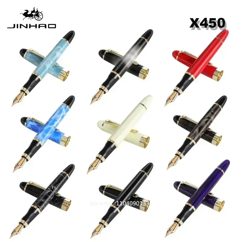 

Hot Jinhao X450 Fountain Pen 1.0mm Oblique/M Type Fine Iraurita Nib Luxury Elegant Pens Writing School Office Supplies Stationer