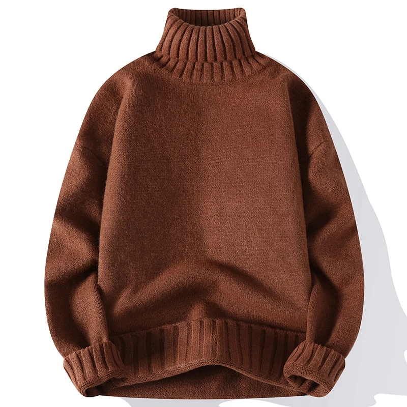 

New Turtleneck Sweater Men Pullover Casual Solid Color Knitted Black Sweater Fashion Autumn Winter Men Clothing 2023 Sweater Man