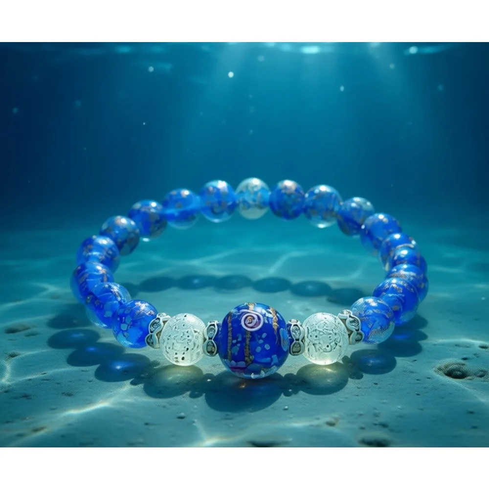 

Светящийся в темноте браслет из бусин для женщин, светящийся браслет с целебными кристаллами на резинке