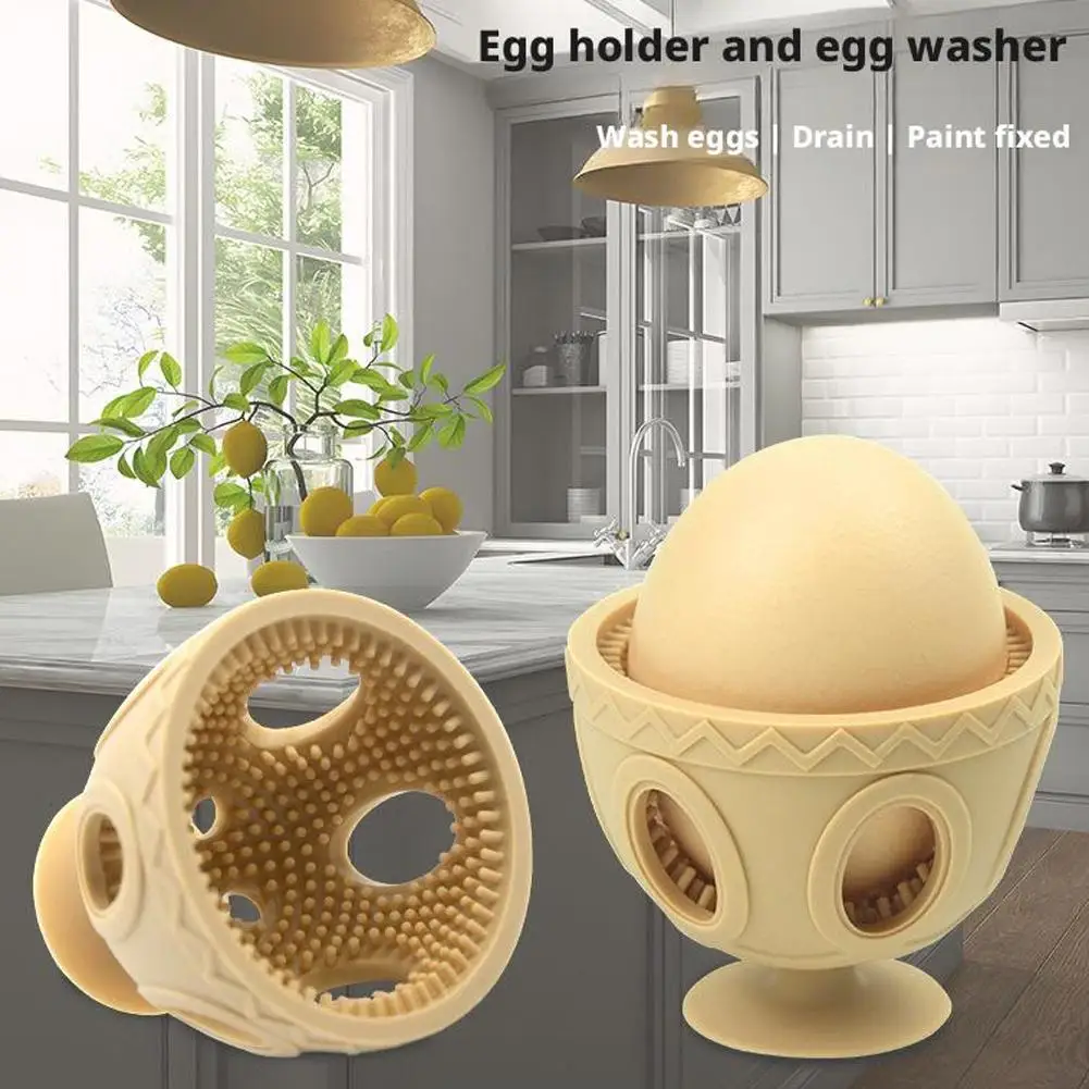 Leeseph Cepillo limpiador de huevos para huevos frescos, máquina herramienta para lavar huevos de silicona, cepillo para lavar huevos reutilizable y fácil de limpiar para huevos