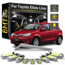 BMTxms 8 sztuk dla Toyota Etios Liva Cross 2010-2018 2019 2020 2021 Zestaw żarówek LED do oświetlenia wnętrza samochodu LED Dome Map Reading Lampa bagażnika