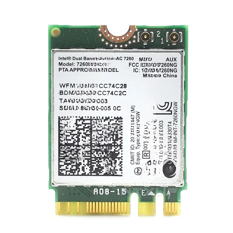 7260NGW AC 1200M 2.4G/5G двухдиапазонный Gigabit M2 встроенная беспроводная сетевая интерфейсная карта Wi-Fi 4.0 Bluetooth 7260NGW AC 1200M 2.4G/5G двухдиапазонный Gigabit M2 встроенная беспроводная сетевая интерфейсная карта Wi-Fi 4.0 Bluetooth