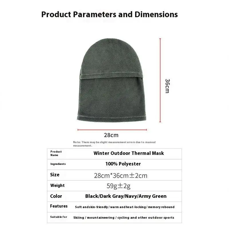 قناع وجه بالاكلافا الحراري الشتوي - صوف قطبي مقاوم للرياح لركوب الدراجات والتزلج والدراجات النارية وحماية رياضية للطقس البارد للجنسين #6