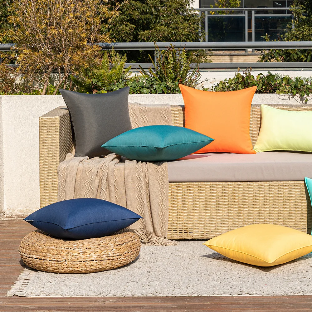 Wasserdichte Kissenbezüge für den Außenbereich, 30 x 50 cm, 45 x 45 cm, Kissenbezüge für Terrassenmöbel, Außendekoration für Couch, Garten, Bank, Veranda – Detail 7