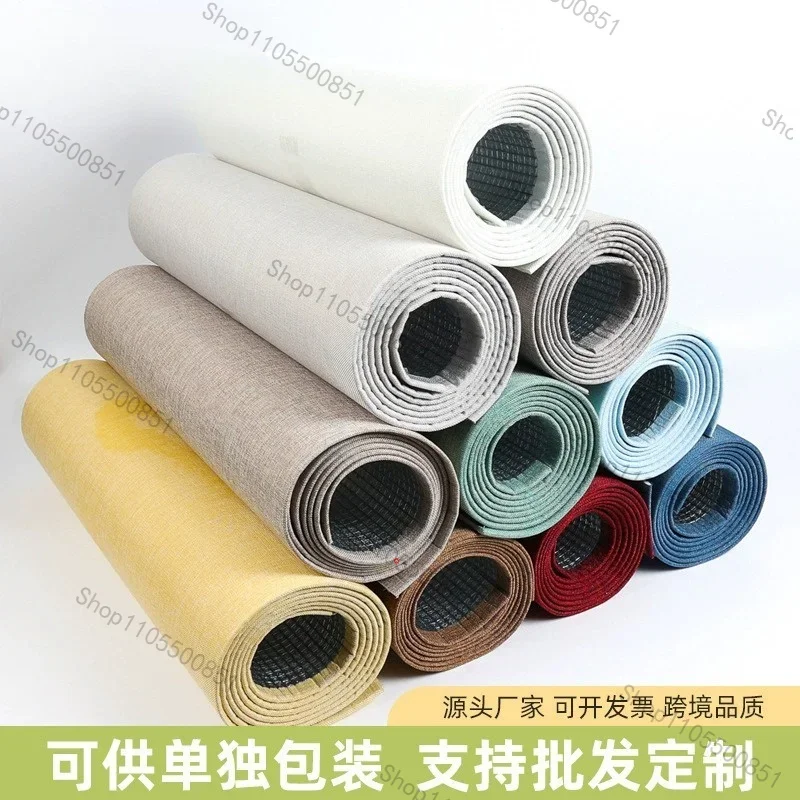Fabric Texture Foam Other Wallpaper/Wallboard Stickers Peel and Paste Linen Modern Waterproof Bedroom Wallboards