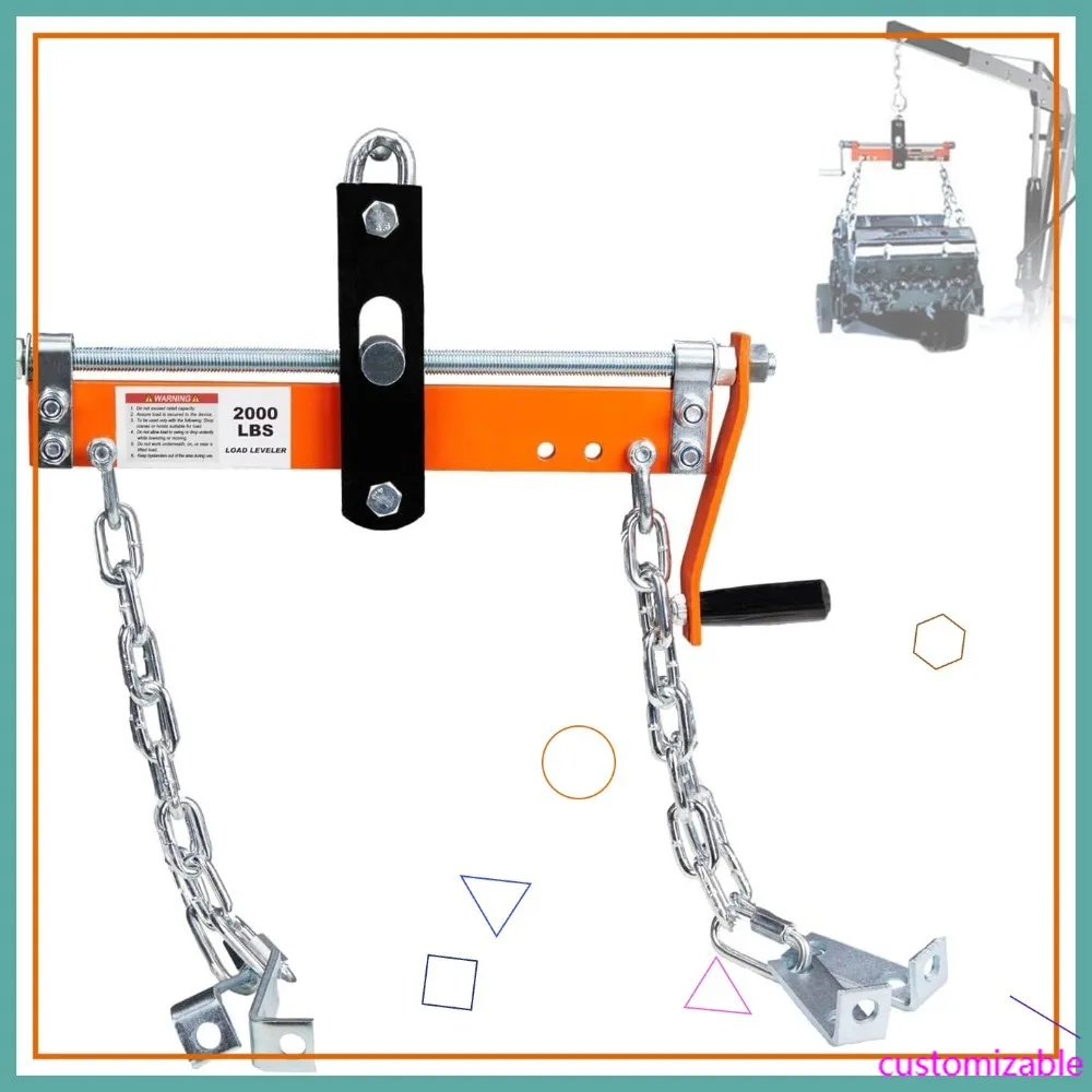 

Усиленный подъемник для двигателя, стальной кран-подъемник на 2000 фунтов с регулируемой рукояткой и 3-позиционными цепями