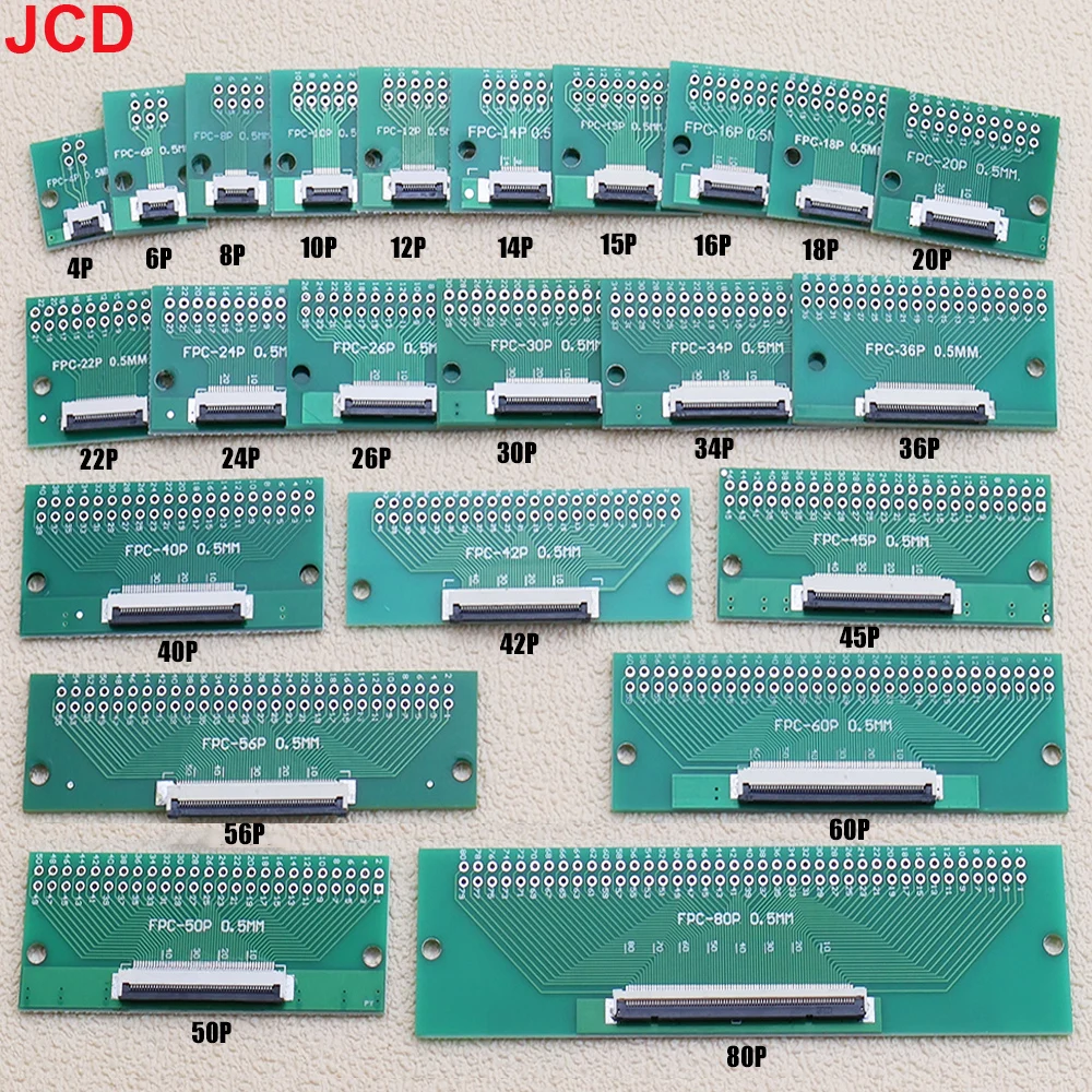 1pc FPC FFC Flexible Cable Adapter Board SMT To 2.54mm 4P/6P/8P/10P/12P/14P/15P/16P/18P/20P/22P/24P/56P/80P 0.5mm Pitch Connecto