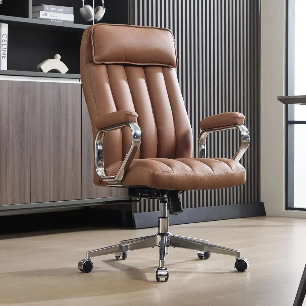 

Executive Office Chair, Modern Leather Chair with Headrest & Lumbar Support, High Back Ergonomic Chair with Padded Armre