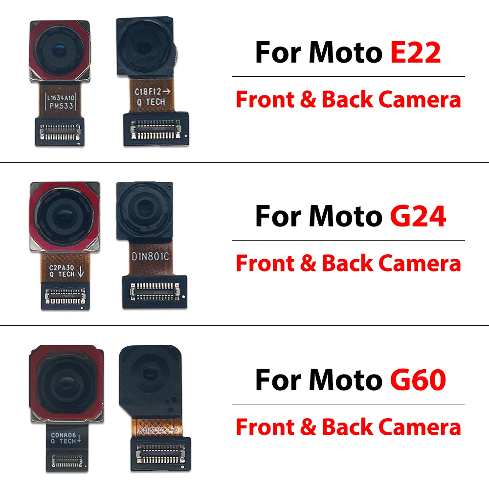 Back Big Main Camera Module And Front Small Camera Module Flex Cable For moto E22 G14 G24 G55 G60 G73 G84