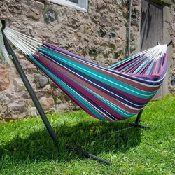 Portable Outdoor Hammock Indoor Yard Striped Hanging Large Chair Hammocks Camping Sleeping Swing Hanging Bed Without Shelf