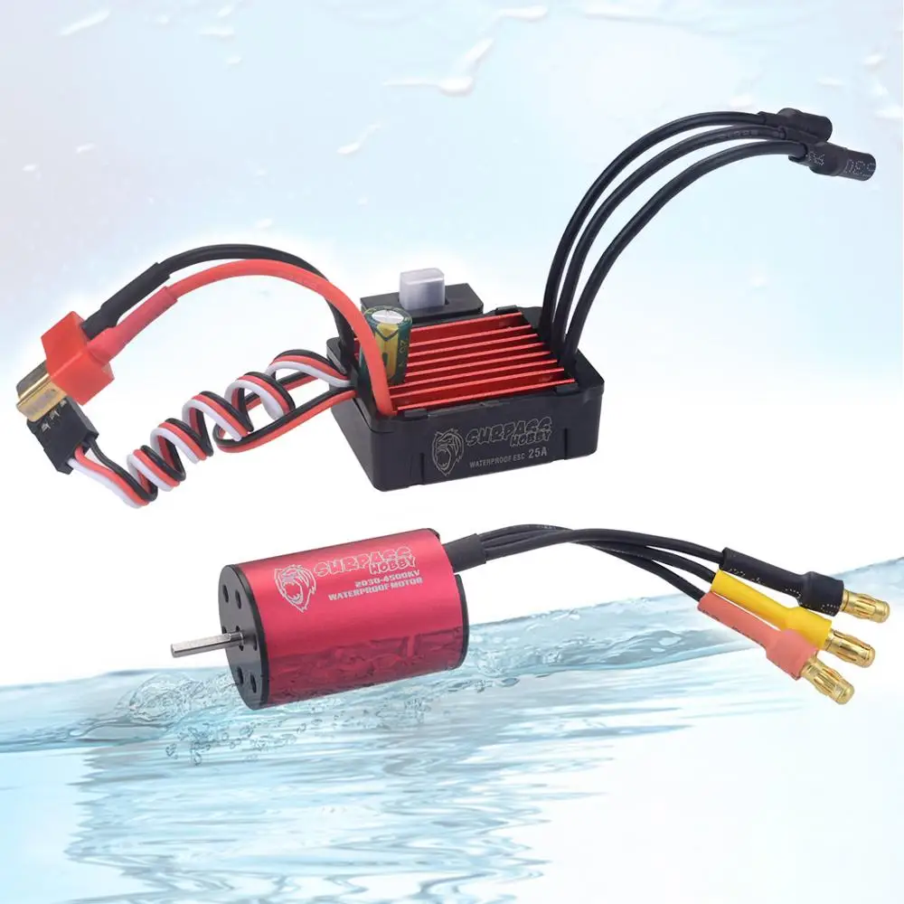 Waterproof Combo 2030 6500KV 7200KV 4500KV 2S Brushless Motor w/ 25A ESC for 1:20 1:18 GTR/Lexus RC Drift Racing Car