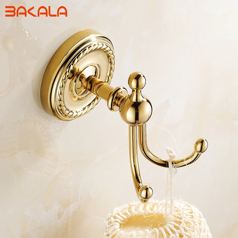 

Robe Hooks Antique Brass Coat Hook Clothes Towel Hangers Storage Door Hook Wall Bathroom Accessories Black Bath Rack Z-9001K