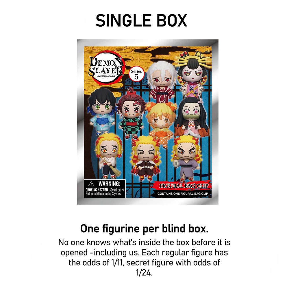 Demon Slayer Officially Licensed PVC Blind Box 3D Figurine Bag Clip Charms Nezuko Zenko Sumiko Koinatsu Oiran Anime Keychain view 5