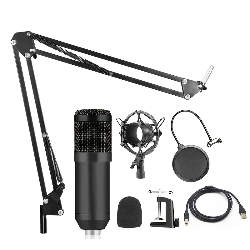 USB Microphone 192KHZ/24 Bit Plug And Play Computer Podcast Metal Microphone Kit