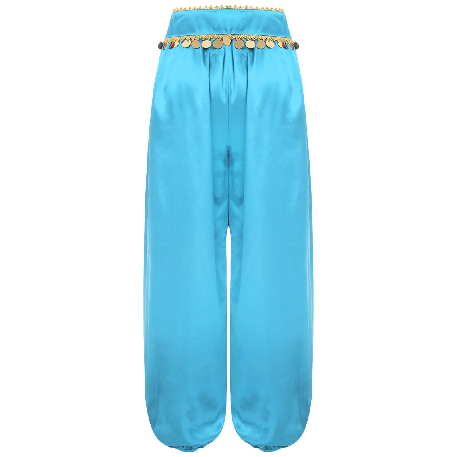 Womens Buikdans Broek Halloween Arabische Broek Lage Taille Pailletten Losse Harembroek Baggy Broek Dans Broek Prestaties Kostuum
