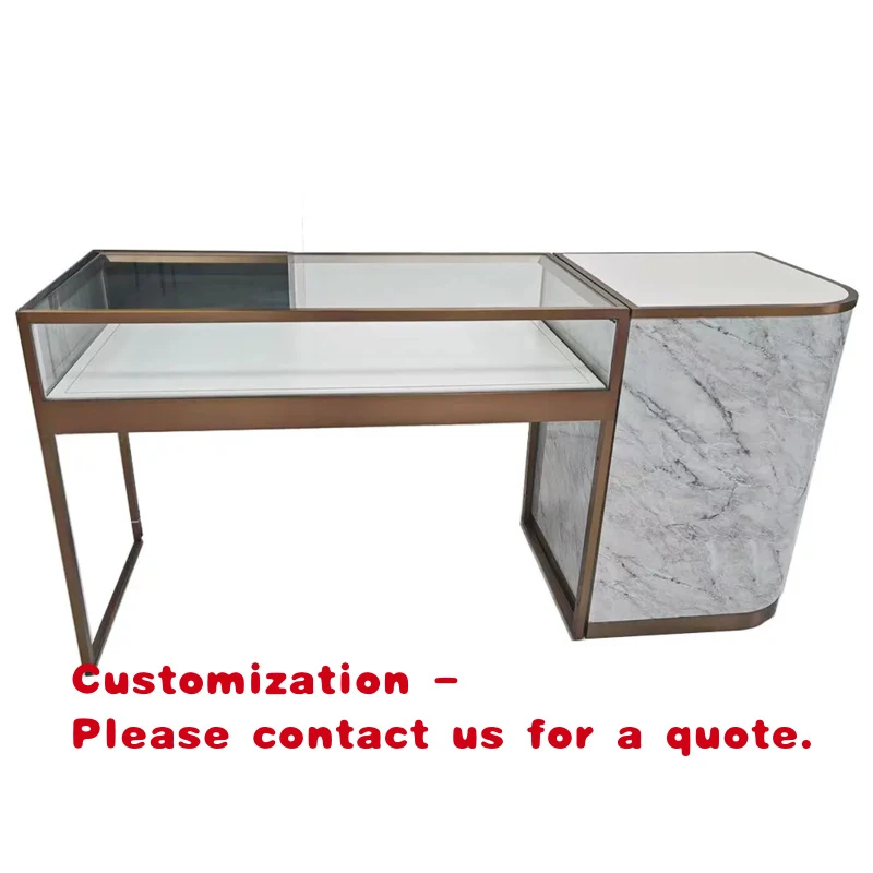 custom.Modern Luxury Jewelry Display Cabinet LED Lighting Waterproof Rectangular Solid Glass Back Retail Store