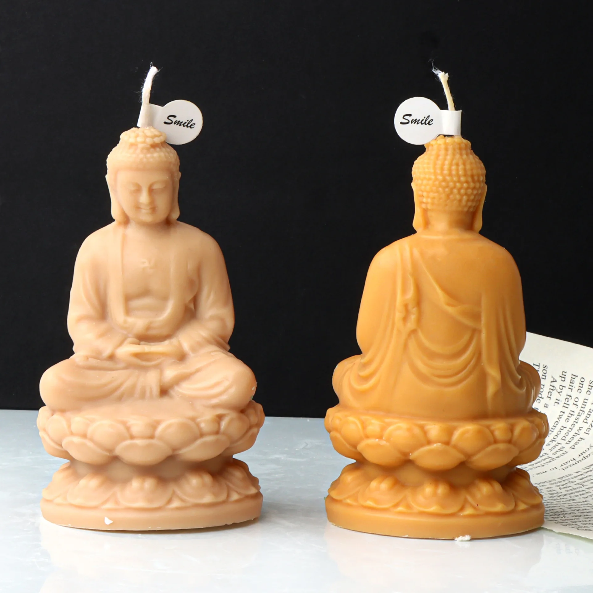 

Crouching Lotus Meditation Buddha Candle Silicone Mold Gypsum form Carving Art Aromatherapy Plaster Home Decoration Mold Gift