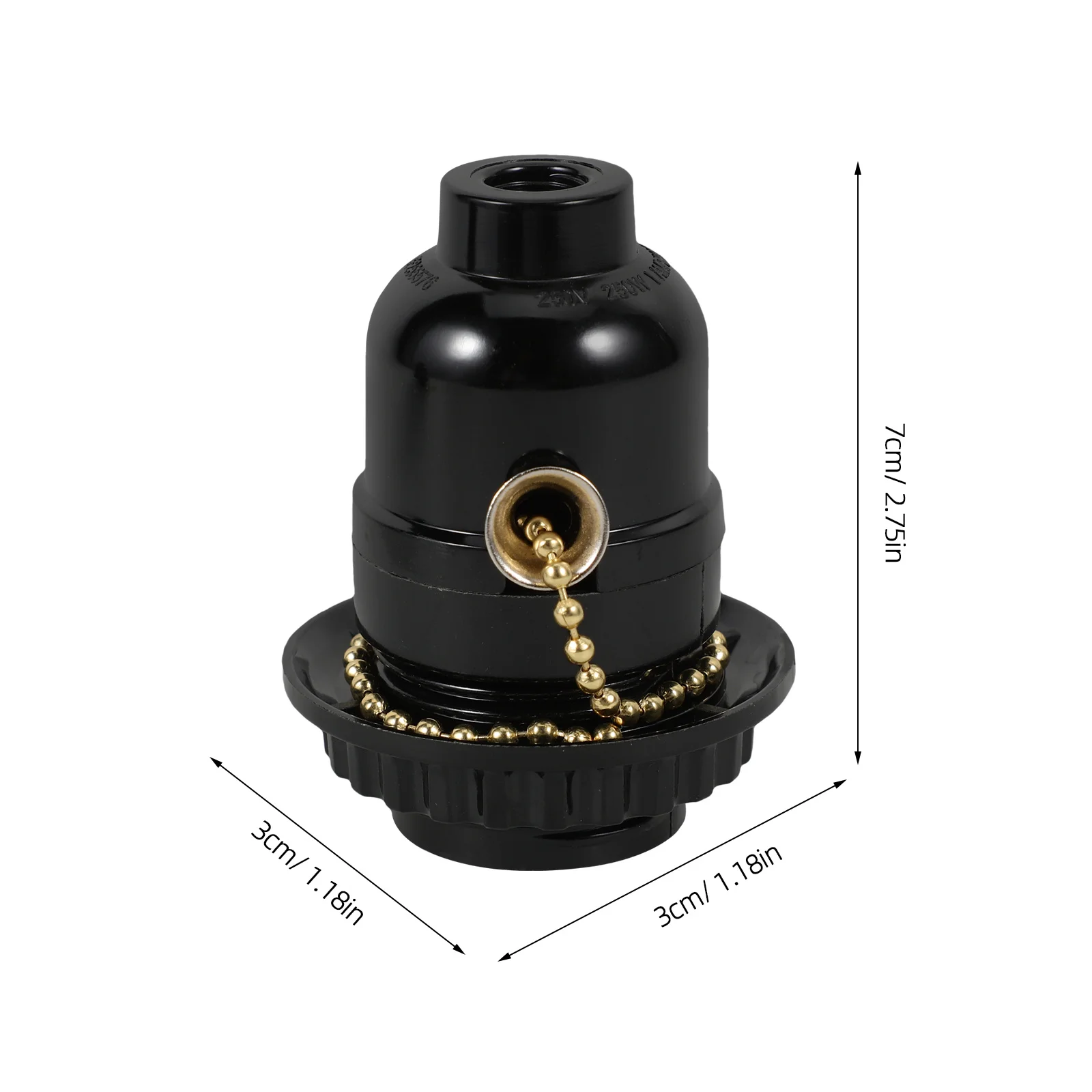 2Pcs E27 Lamp Base Plastic Black with Removable Ring Collar Durable Lamp Holder for Screw Socket Light Bulbs Screw Socket
