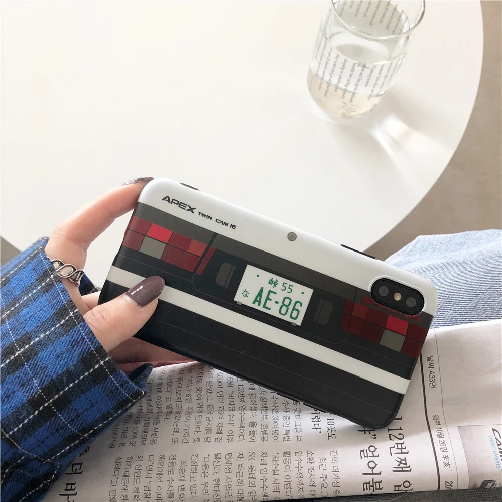 Japan Classic Anime Initial D Car taillight Case For iPhone 14 13 12 11 Pro XR XS Max 8plus JDM AE86 RX-7 EVO Soft Silicon Cover