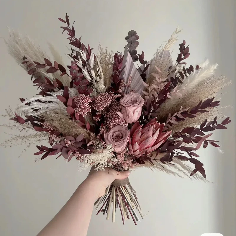 

Natural Dried Flowers Boho Bridal Bouquet for Wedding Decoration Pampas Grass Decor Arch Flowers Arrangement Bridesmaid Bouquet