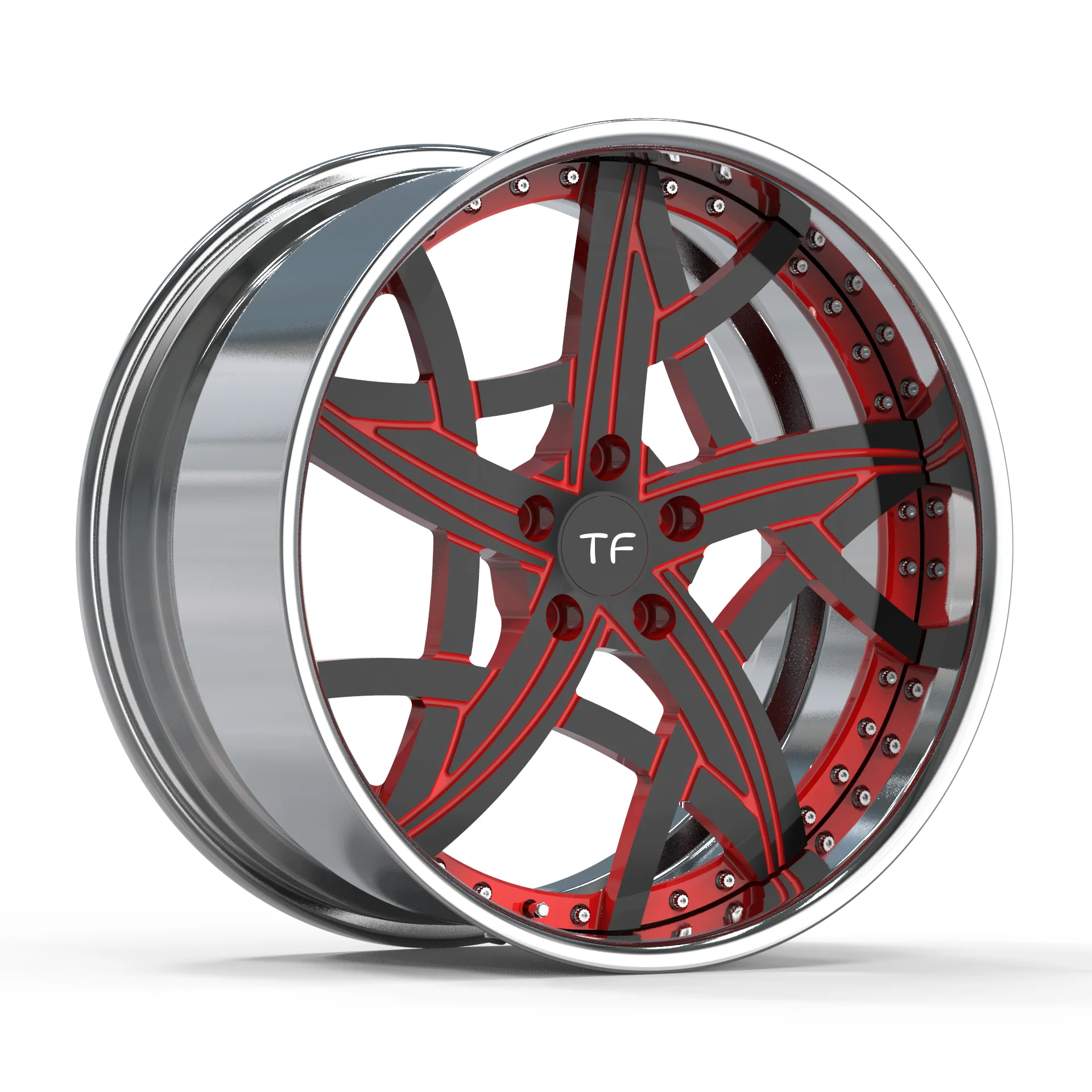 

Hot selling 20 21 22inch red and black deep concave wheels for Camaro