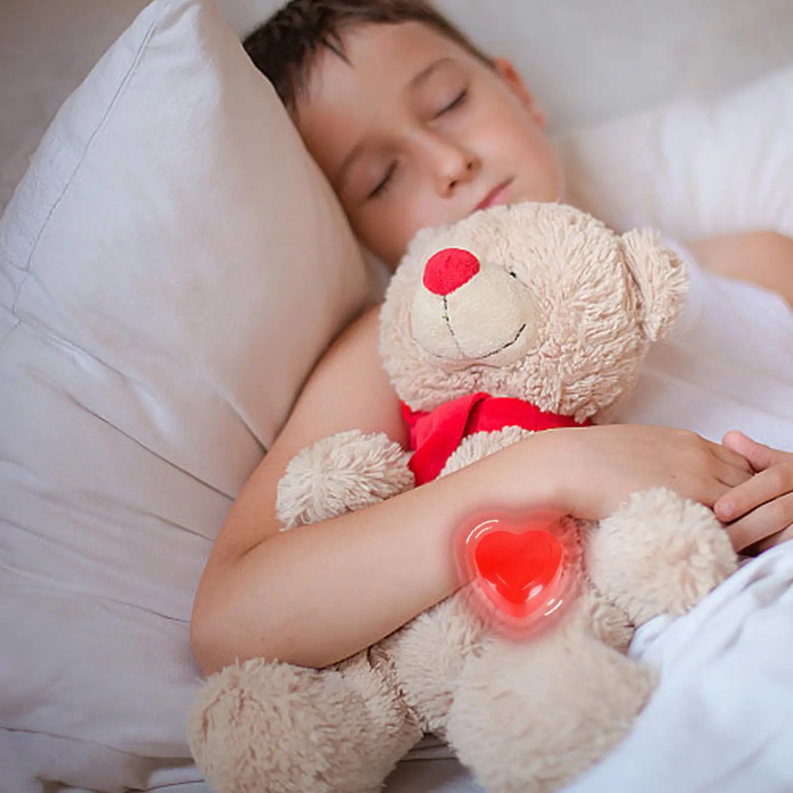 Boîte simulateur de battement de cœur apaisante pour chiots, boîte de remplacement de battement de cœur en forme de cœur pour jouets en peluche