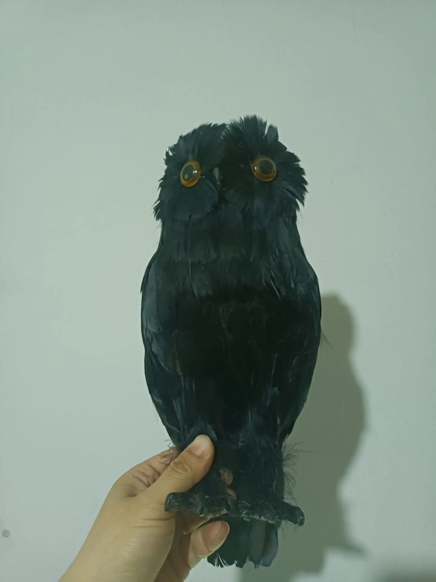 

Новая черная модель совы из пенопласта и перьев, украшение для сада, подарок около 32 см a2756