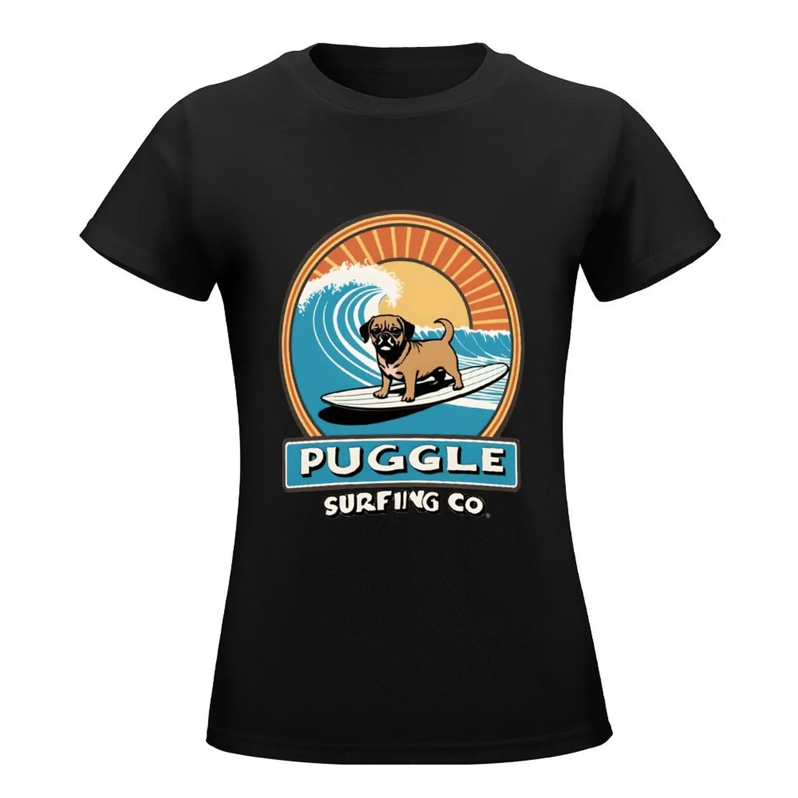 Puggle Surfing Co. T-Shirt sports fans female blanks T-shirts for Women