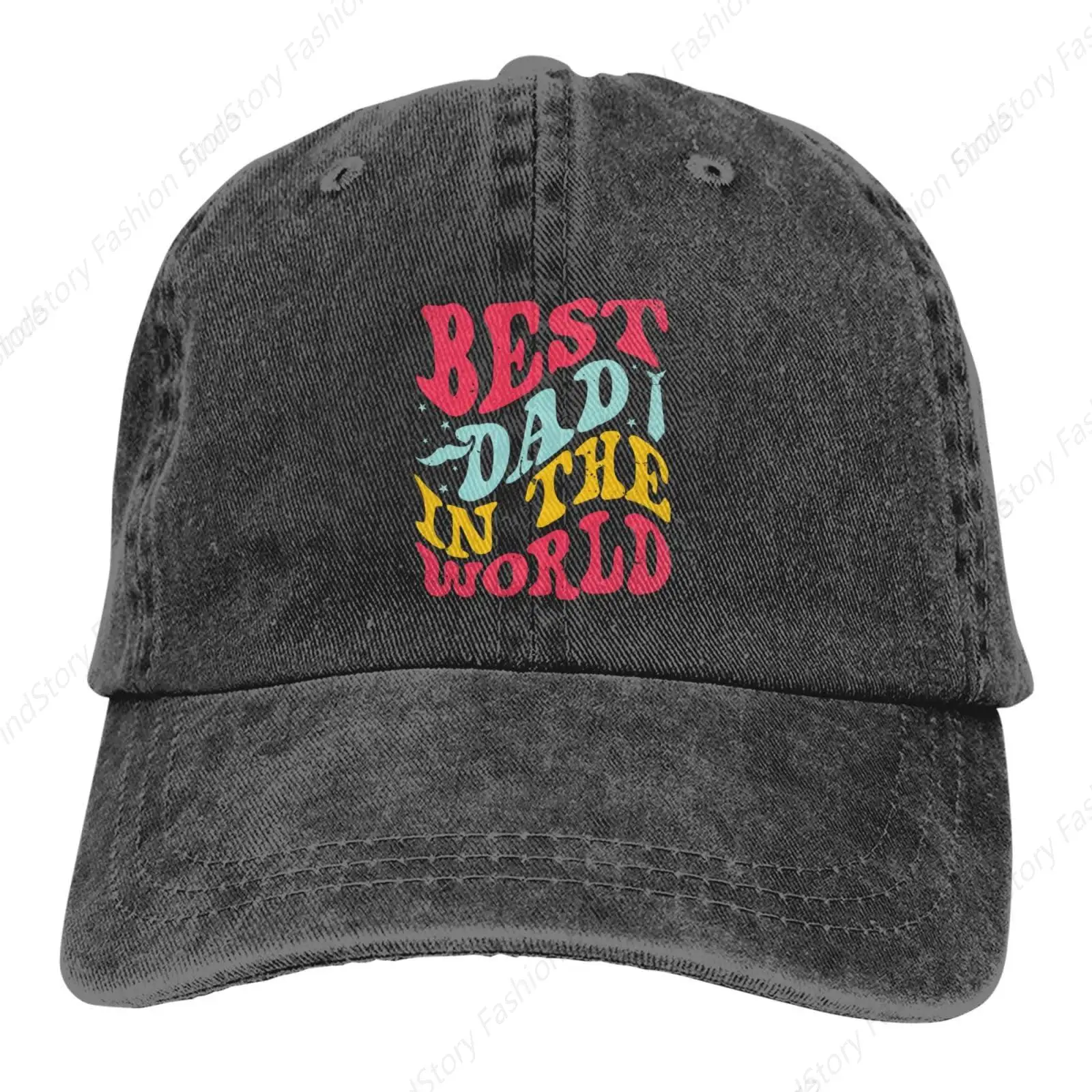 Best Dad in The World Baseball Cap Unisex Vintage Trucker Denim Hat Adjustable Cowboy for Men Women Casual Hip-hop Sports