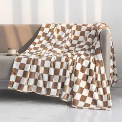 Checker Board Lattice Throw Blanket, Blue, Yellow, Green Pattern for Kids, Boys, Girls, Bed, Couch, Sofa, Soft, Birthday Gift