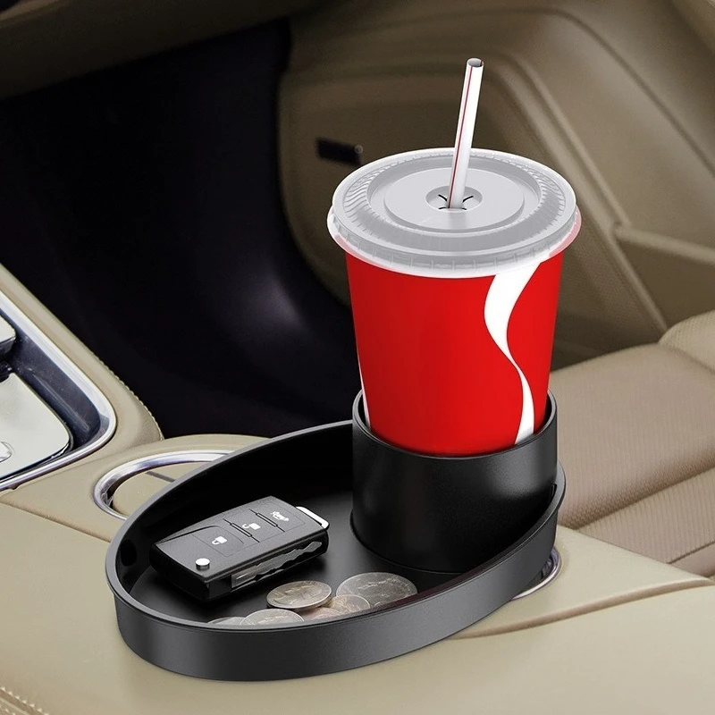 

Car Cup Holder Tray Central Control Armrest Drink Holder Auto Key Coin Purse Storage Tray Expanded Table Organizer Box