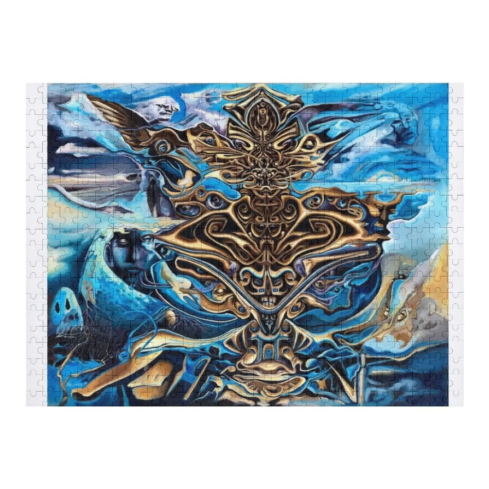 

Тан и синяя симметричная головоломка с индивидуальным именем, деревянные головоломки для взрослых, деревянные головоломки для взрослых