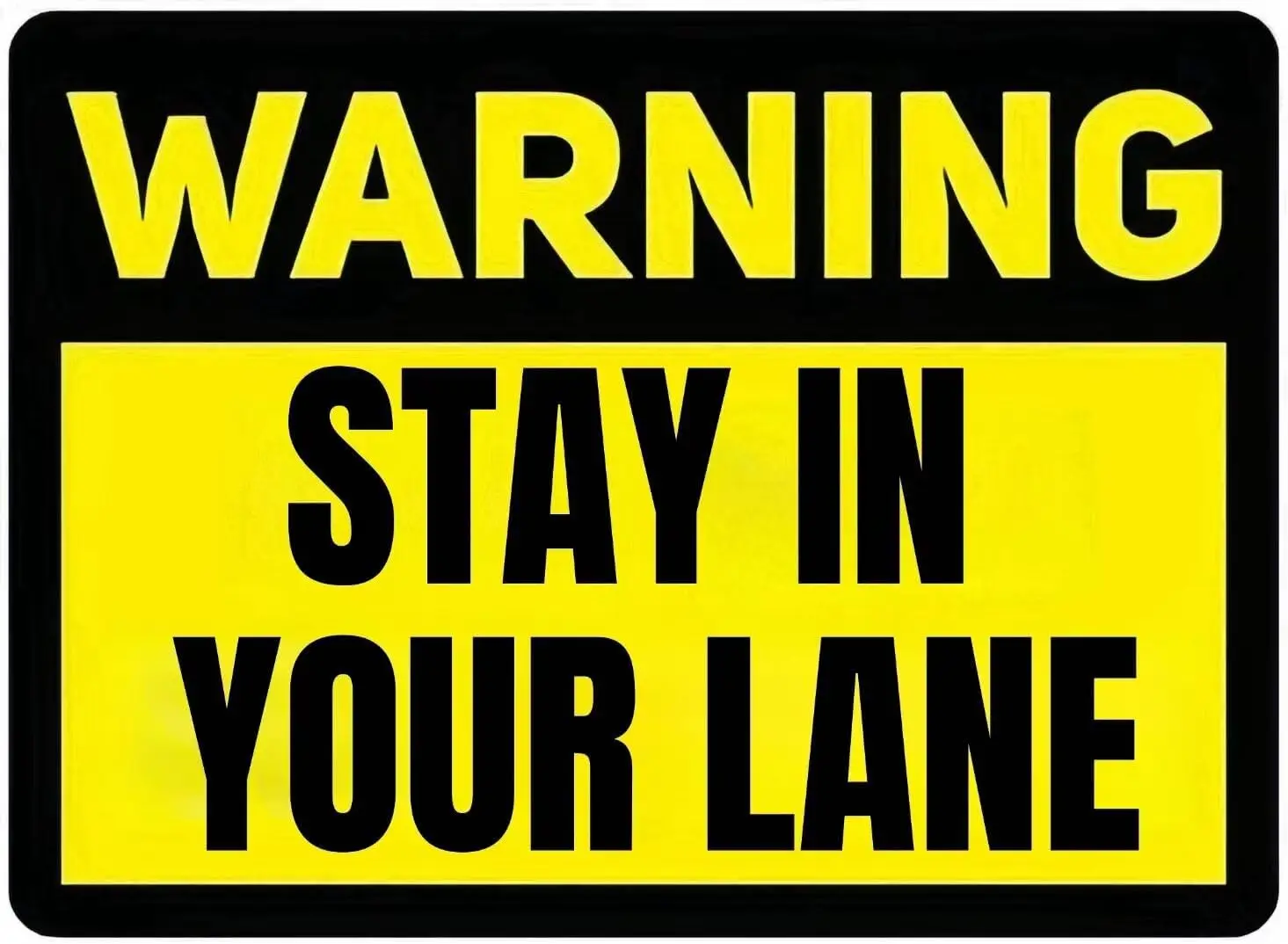 Vintage Metal Sign Aluminum  WARNING STAY IN YOUR LANE Retro Wall Decor for Home, Cafe, and Garden-aluminum